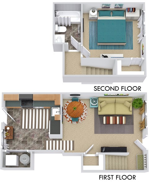 a comparison of a first floor floor plan and a second floor plan of a house